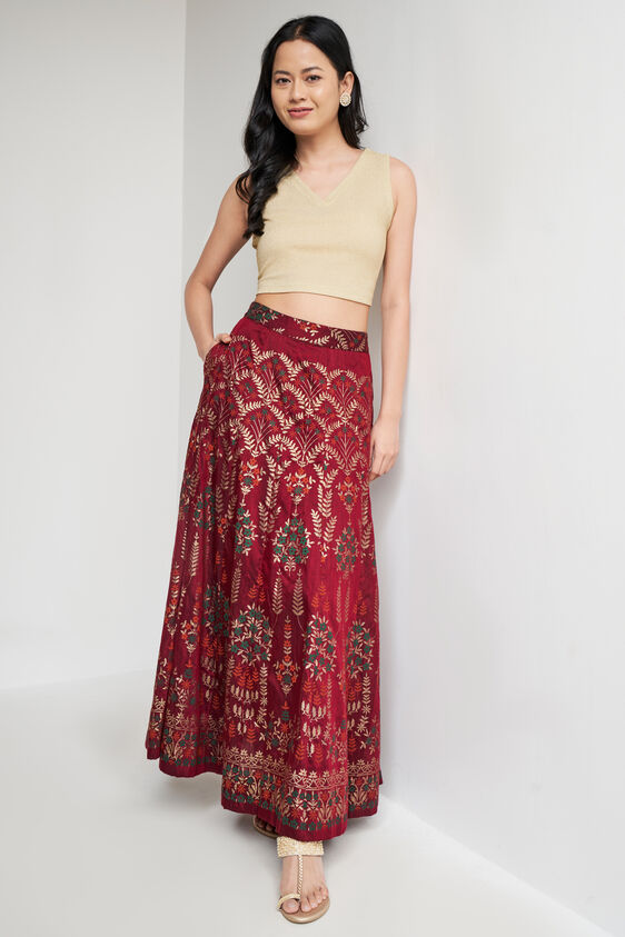 Jacquard Straight Top, Beige, image 1